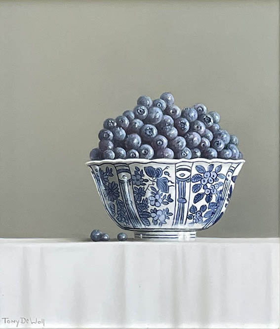 Tony  De Wolf Chinese Bowl with Blueberries